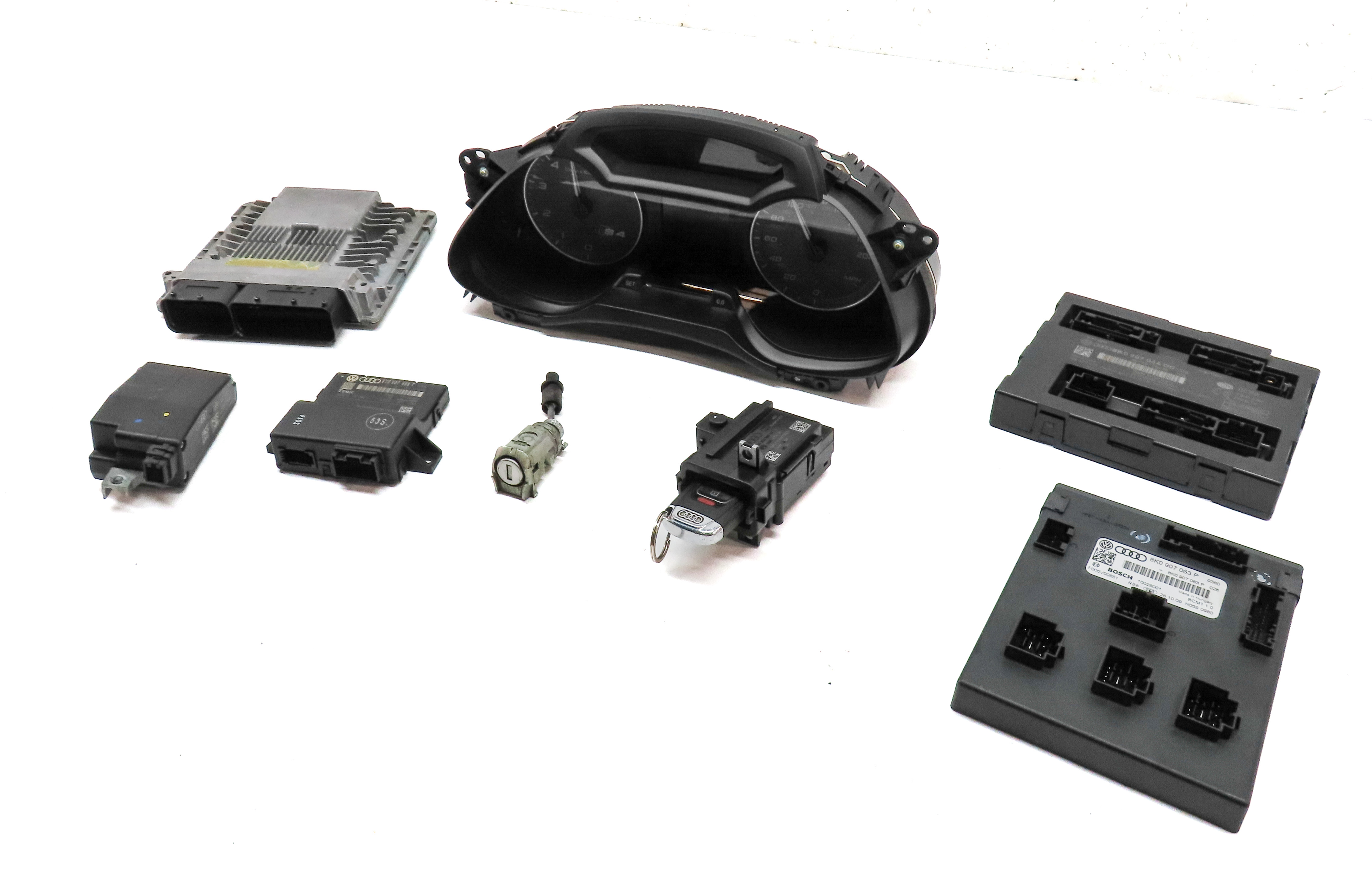 2010 AUDI S4 (B8 8K) 3.0L CCBA ENGINE BODY BCM ECM IMMOBILIZER MODULE KEY SET — exact item pictured